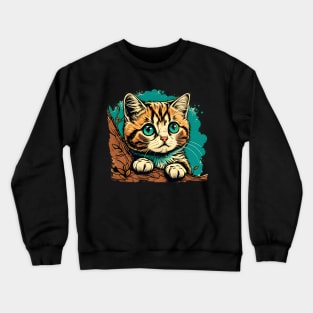 Cute Funny Cat Colorful - Gift For Kid Women Men Lover Crewneck Sweatshirt